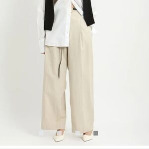 COS Beige Pleated Wide Leg Pants